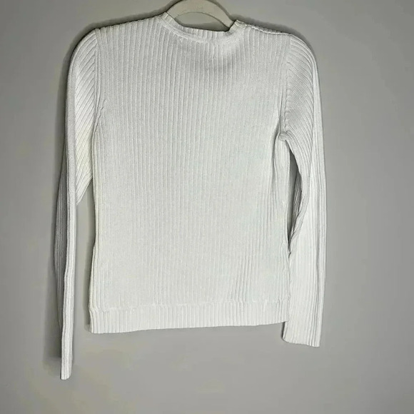 Tommy Hilfiger White Zip Front Sweater - Picture 9 of 9